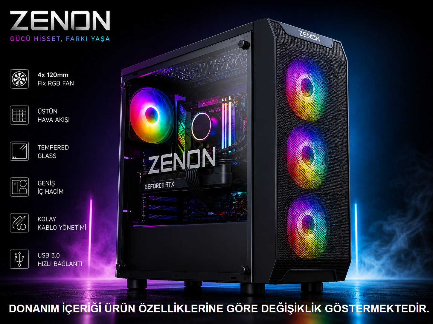 ZENON Gaming ZG-175 i5-14400F 16GB 1TB SSD 8gb RTX5050 DOS Masaüstü Oyun Bilgisayarı (3 Yıl Garanti)