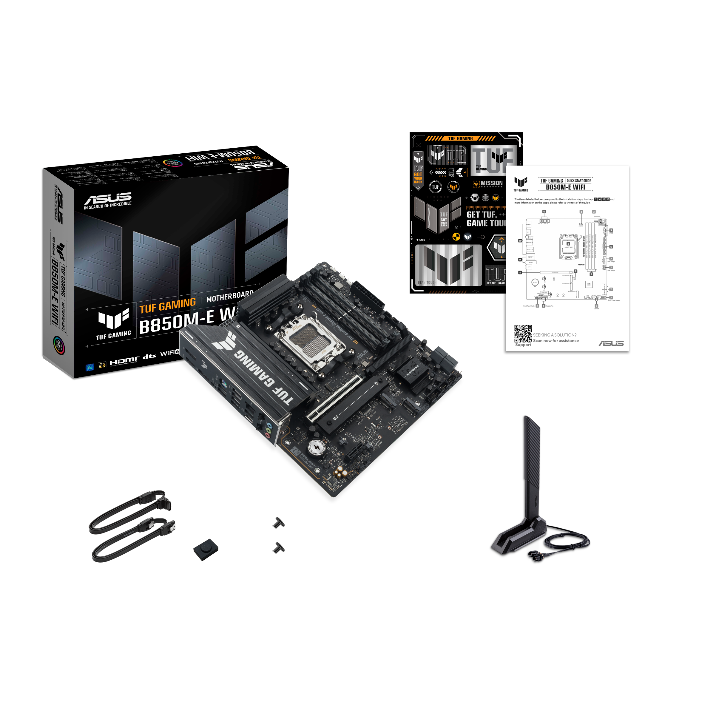 ASUS TUF GAMING B850M-E WIFI B850M DDR5 (Vga Yok) GLan 2.5G mATX HD DP TYP-C M2 WIFI BT AM5 AMD Anakart