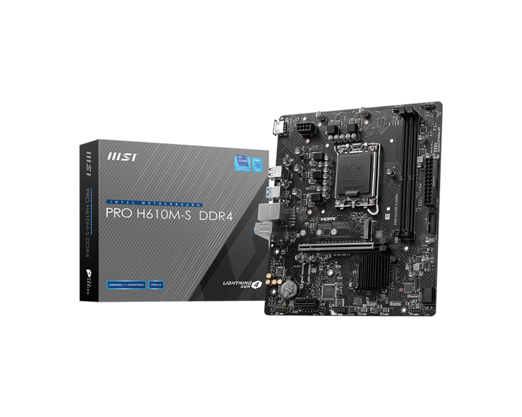 MSI PRO H610M-S H610 DDR4 (Vga Yok) GLan mATX HDMI M2 USB3.2 1700p Anakart