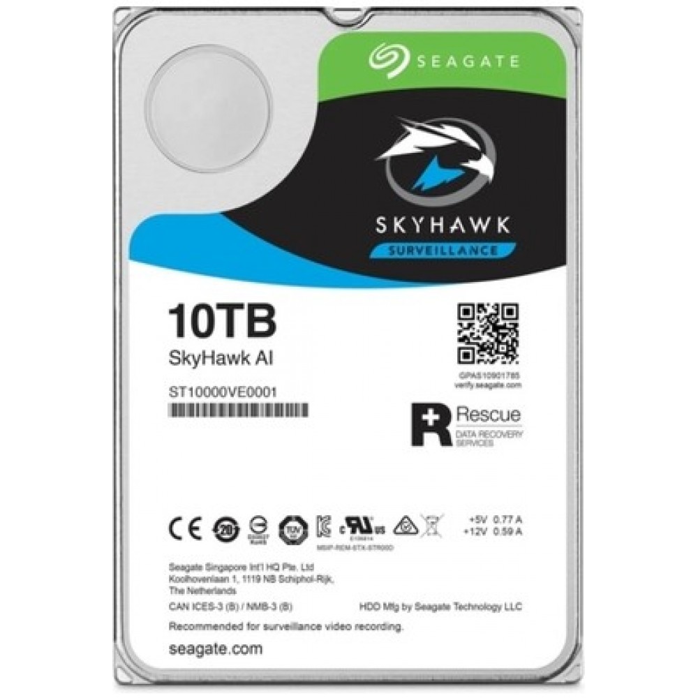 SEAGATE ST10000VE001 SKYHAWK AI 3.5" 10TB 7200rpm 256mb SATA (TR Seagate Garantili) 7/24 Harddisk