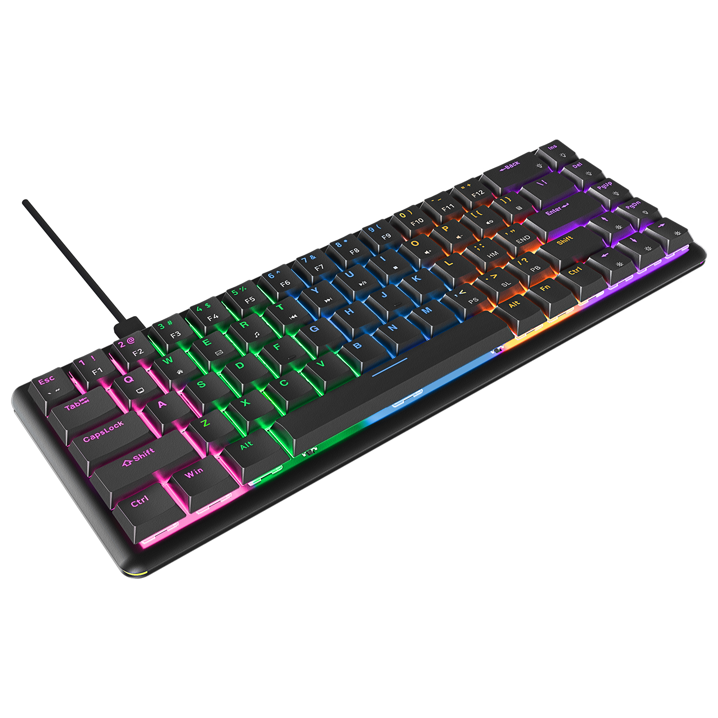RAMPAGE REBEL Q Türkçe USB Low Profile RED SWITCH Mekanik Siyah Gaming Oyuncu Klavye