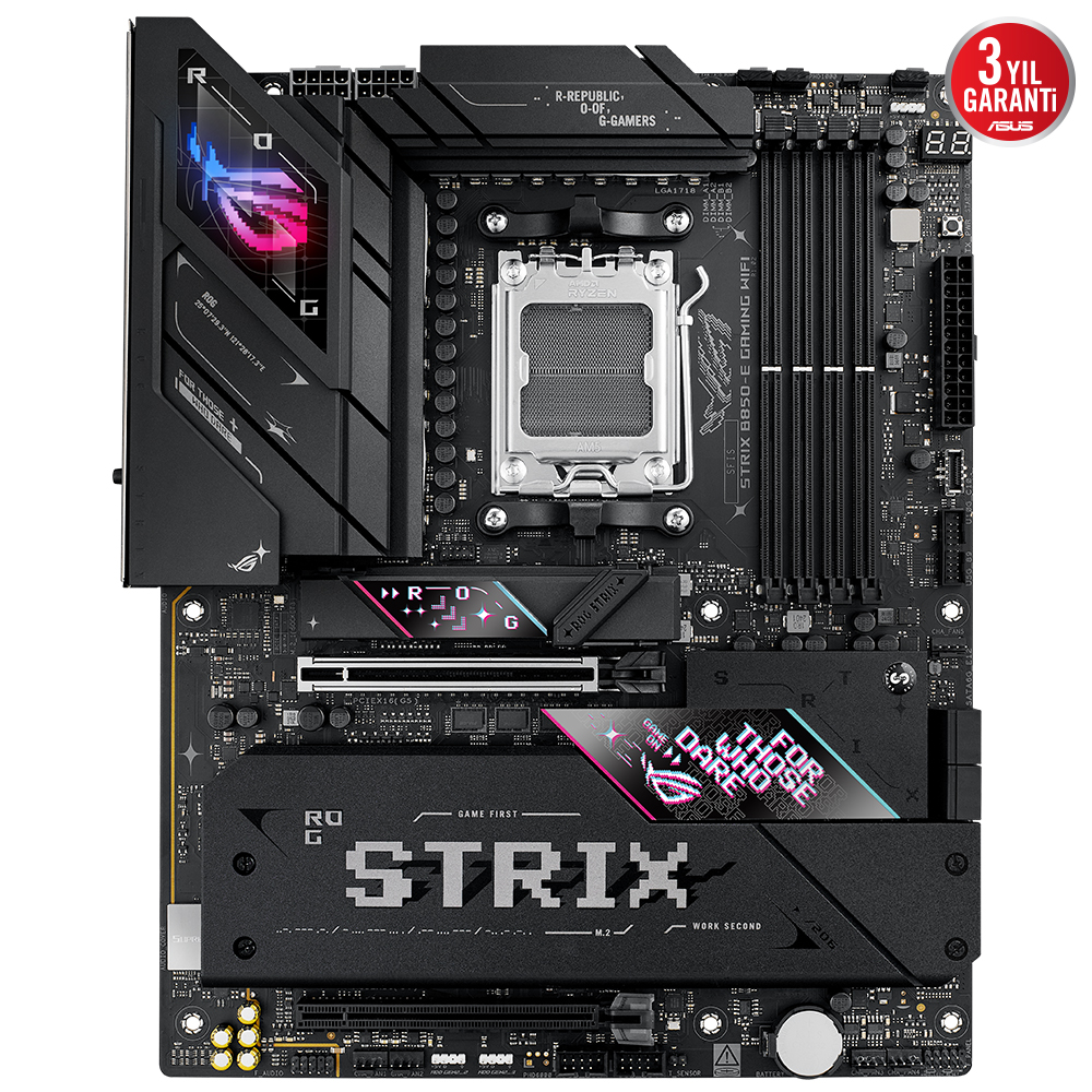 ASUS ROG STRIX B850-E GAMING WIFI B850 DDR5 (Vga Yok) GLan 5GB ATX HD DP TYP-C OPTİK M2 RGB AM5 AMD Anakart