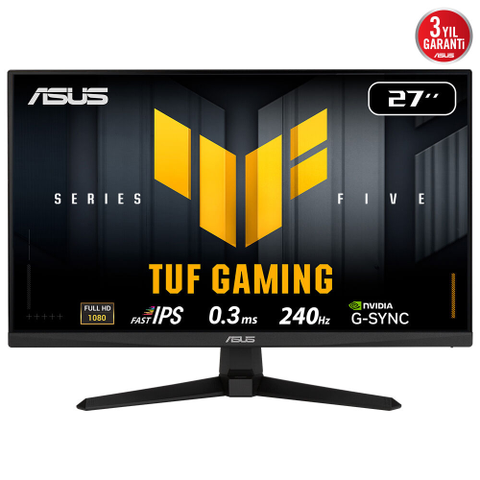 ASUS VG279QM5A TUF Gaming 27" LED IPS 0.3ms 240Hz 1920x1080 FullHD 2x HDMI 1xDP Multimedya (Vesa) FreeSync Premium, ELMB