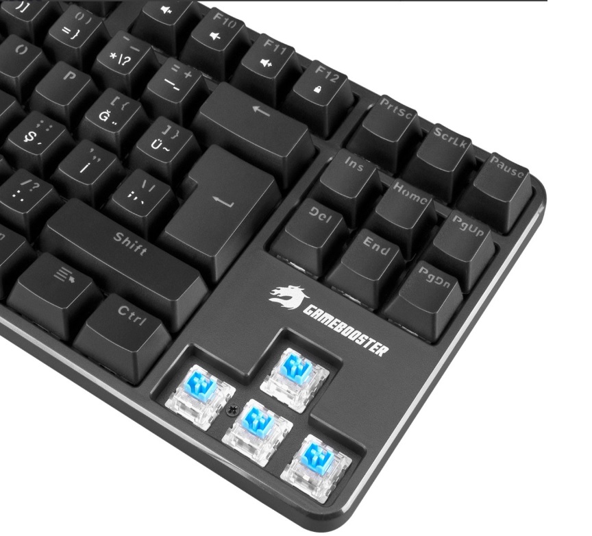 GAMEBOOSTER GB-GM06B Q USB Core Rainbow Aydınlatmalı Siyah 88 Tuş Mekanik Oyun Klavyesi