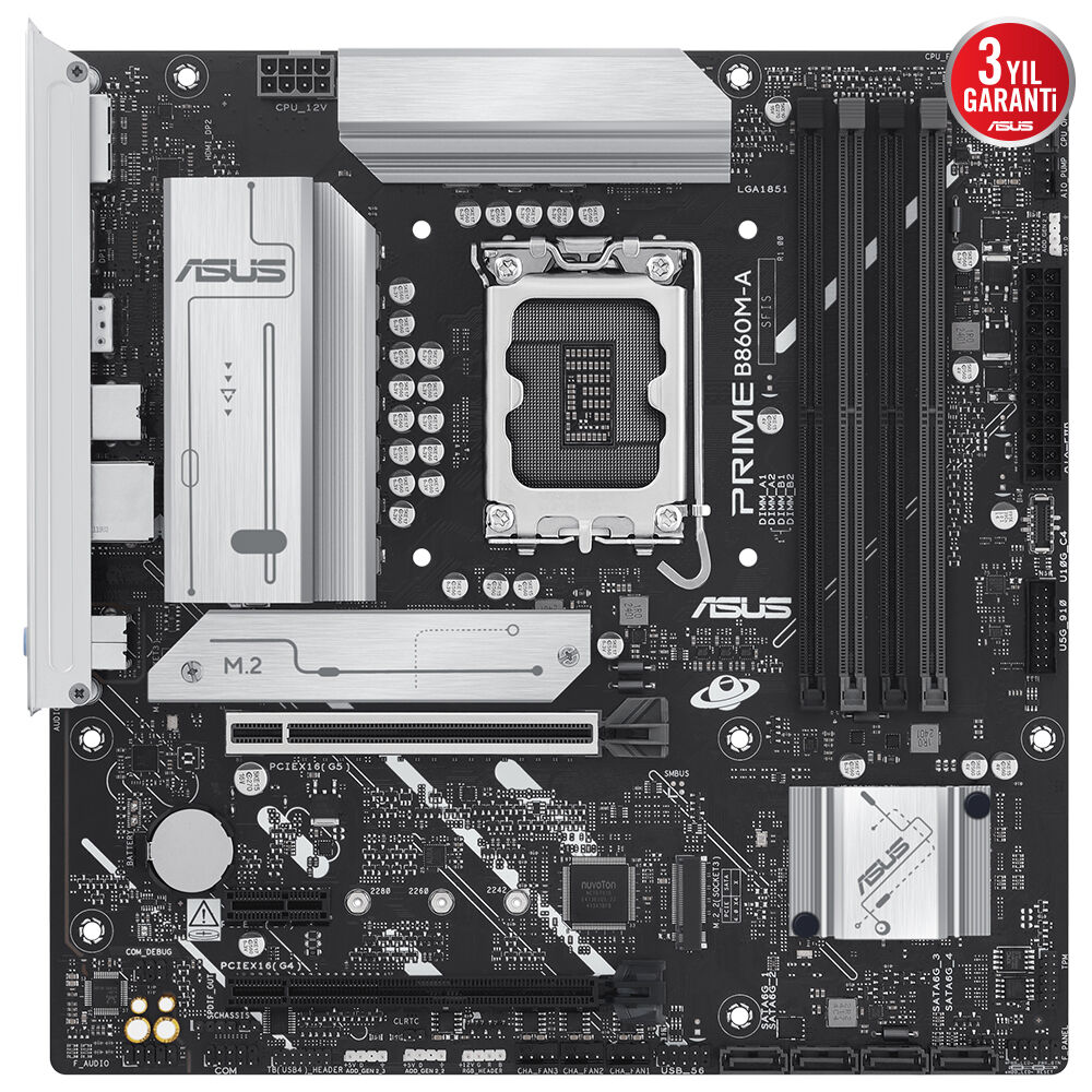 ASUS PRIME B860M-A-CSM B860 DDR5 (Vga Yok) GLan 2.5G mATX HD DP TYP-C M2 ARGB 1851p Anakart